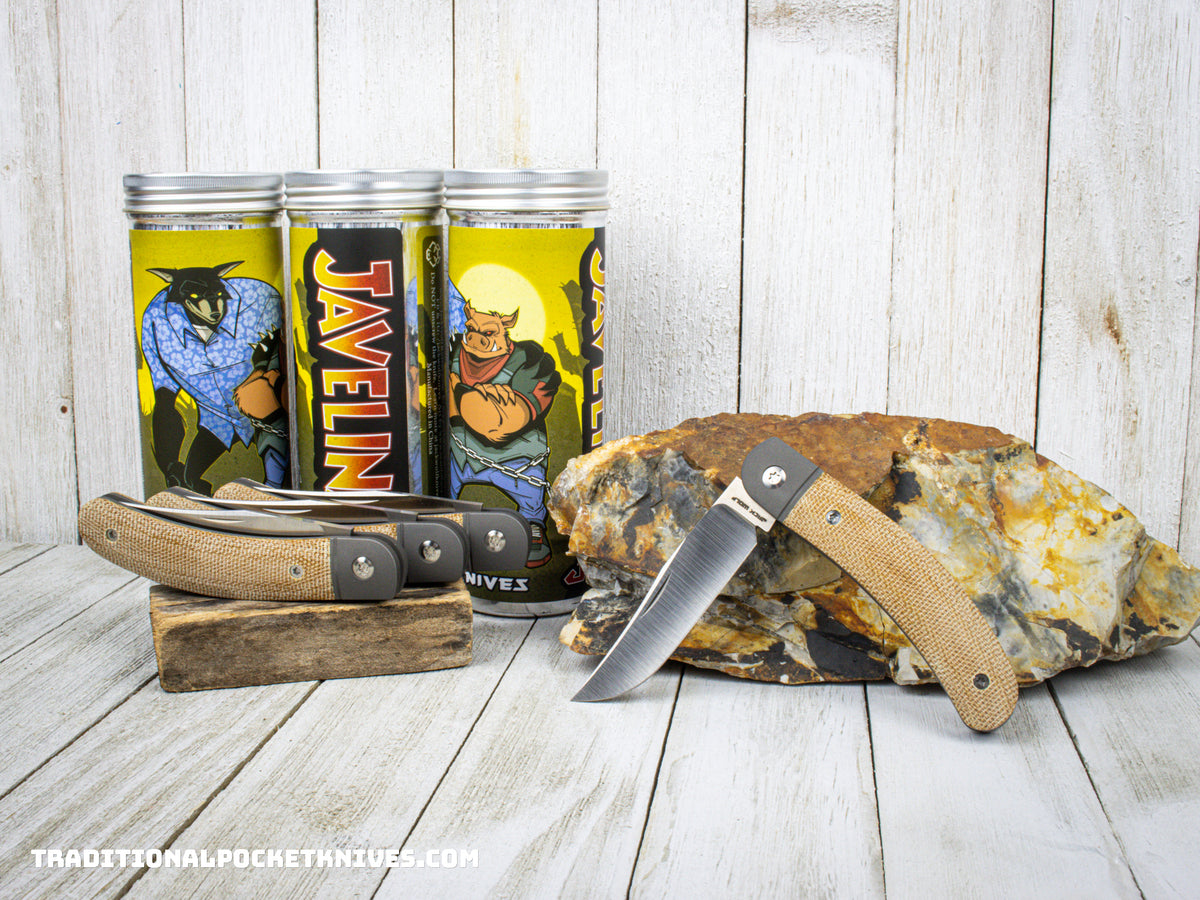 Jack Wolf Knives Javelina Jack Natural Canvas Micarta