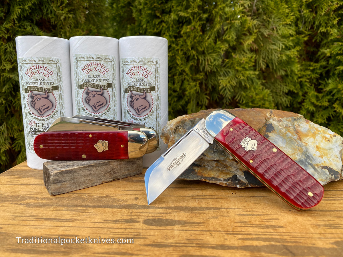 Great Eastern Cutlery #363122 Northfield UNXLD Toenail Clipper Blood Red Jigged Bone