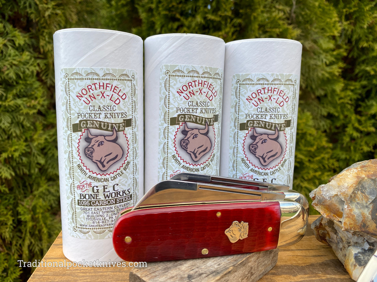 Great Eastern Cutlery #363122 Northfield UNXLD Toenail Clipper Blood Red Jigged Bone