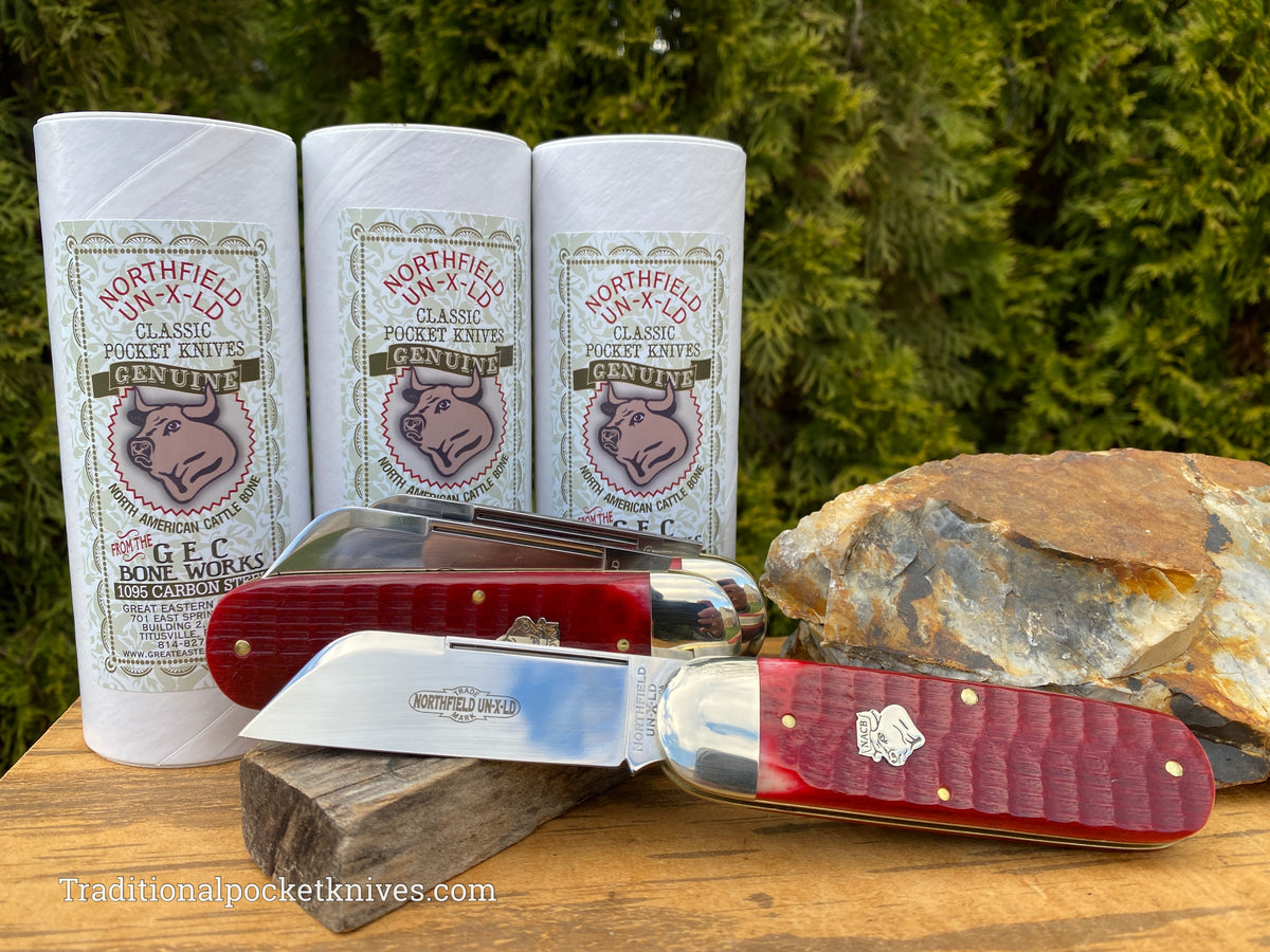 Great Eastern Cutlery #363122 Northfield UNXLD Toenail Clipper Blood Red Jigged Bone
