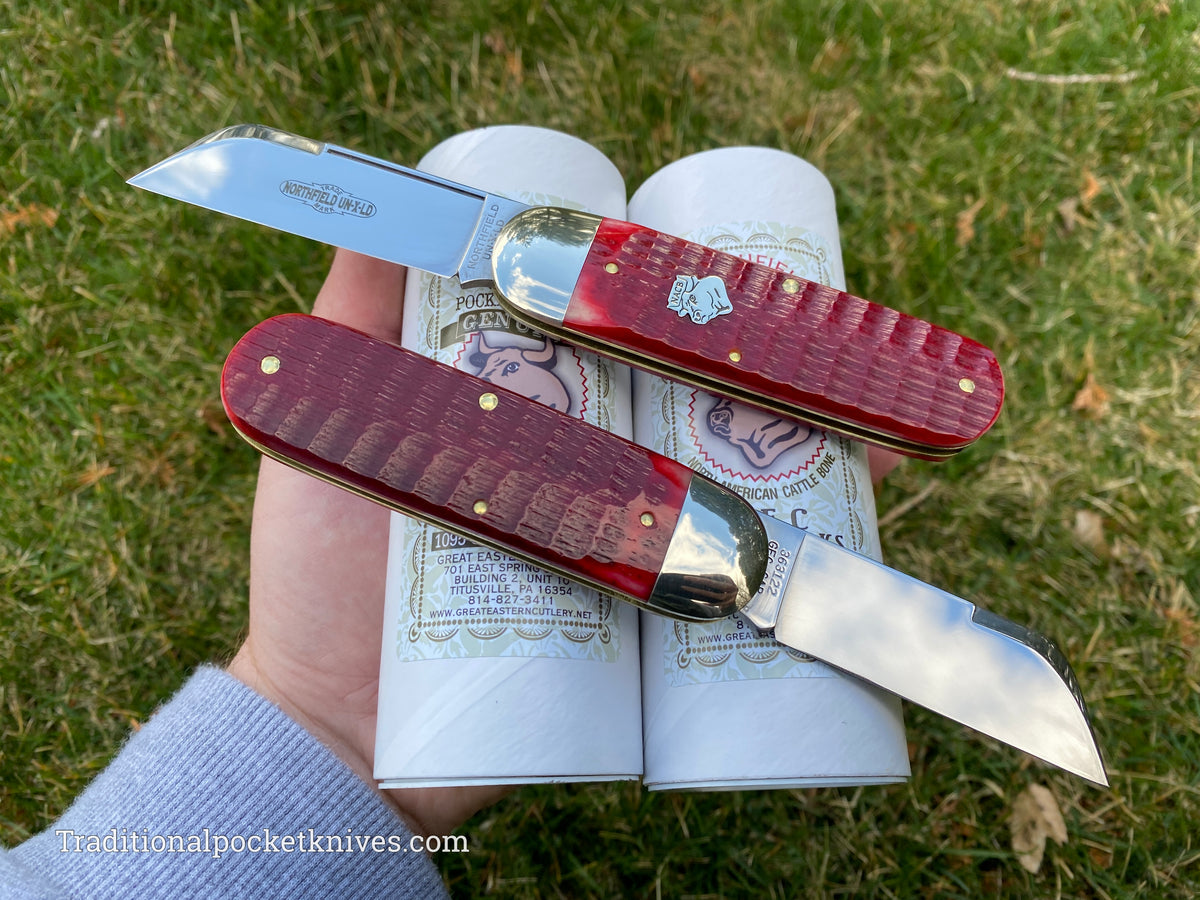 Great Eastern Cutlery #363122 Northfield UNXLD Toenail Clipper Blood Red Jigged Bone