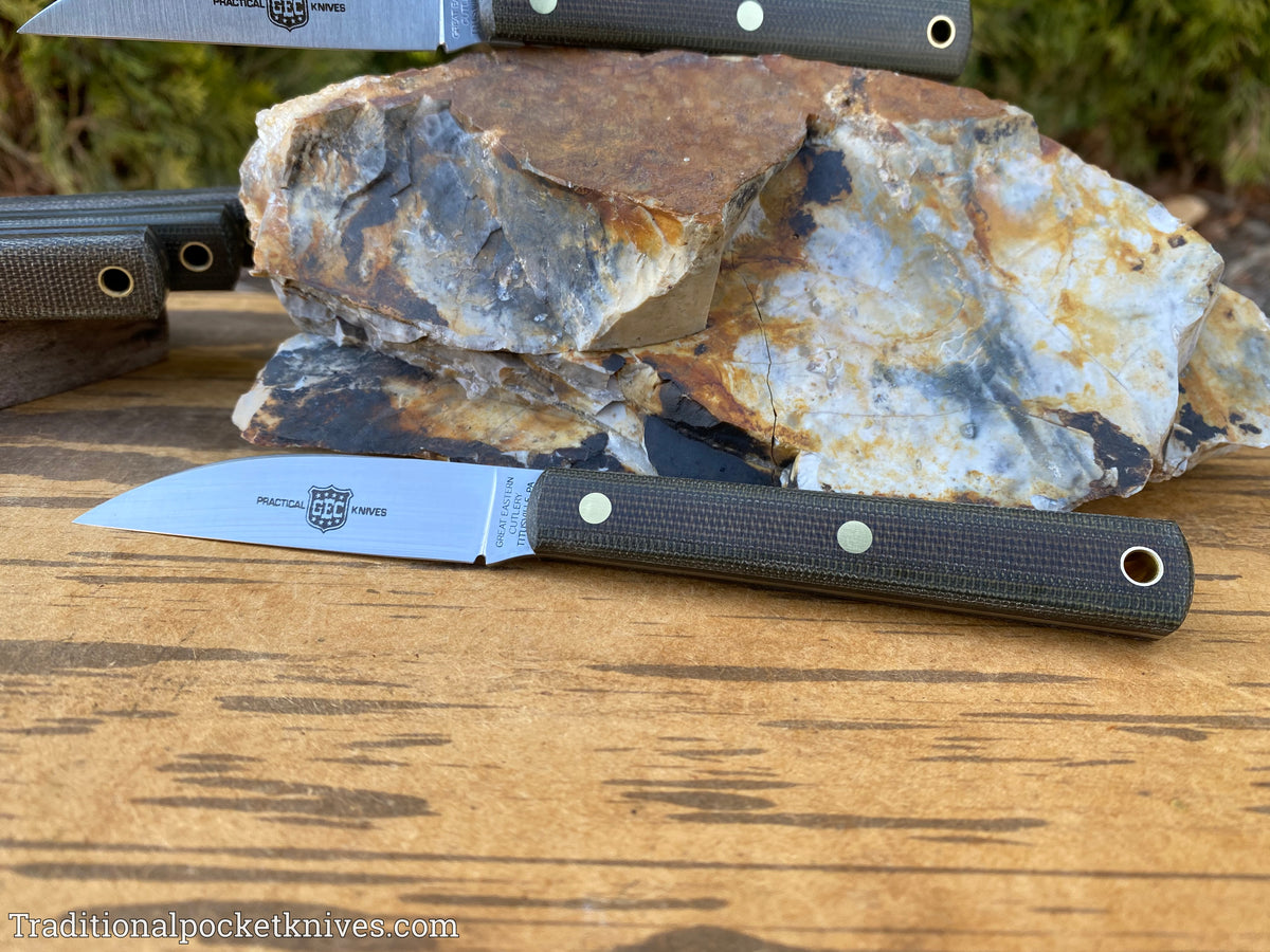Great Eastern Cutlery #H20018 Hunter OD Green Canvas Micarta