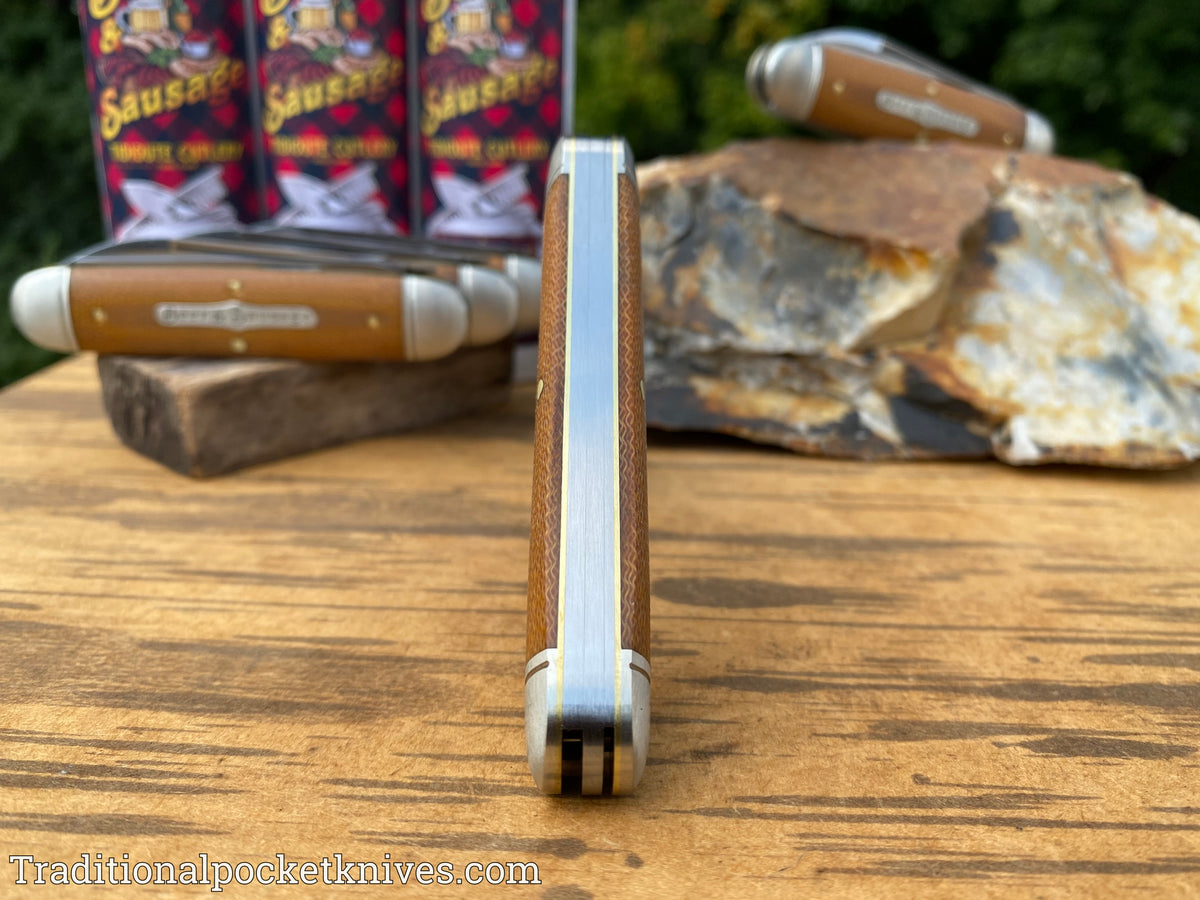 Great Eastern Cutlery #352320 Tidioute Cutlery Beer&amp;Sausage Bar Tool Knife Natural Canvas Micarta