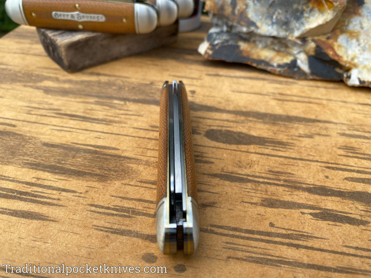 Great Eastern Cutlery #352320 Tidioute Cutlery Beer&amp;Sausage Bar Tool Knife Natural Canvas Micarta
