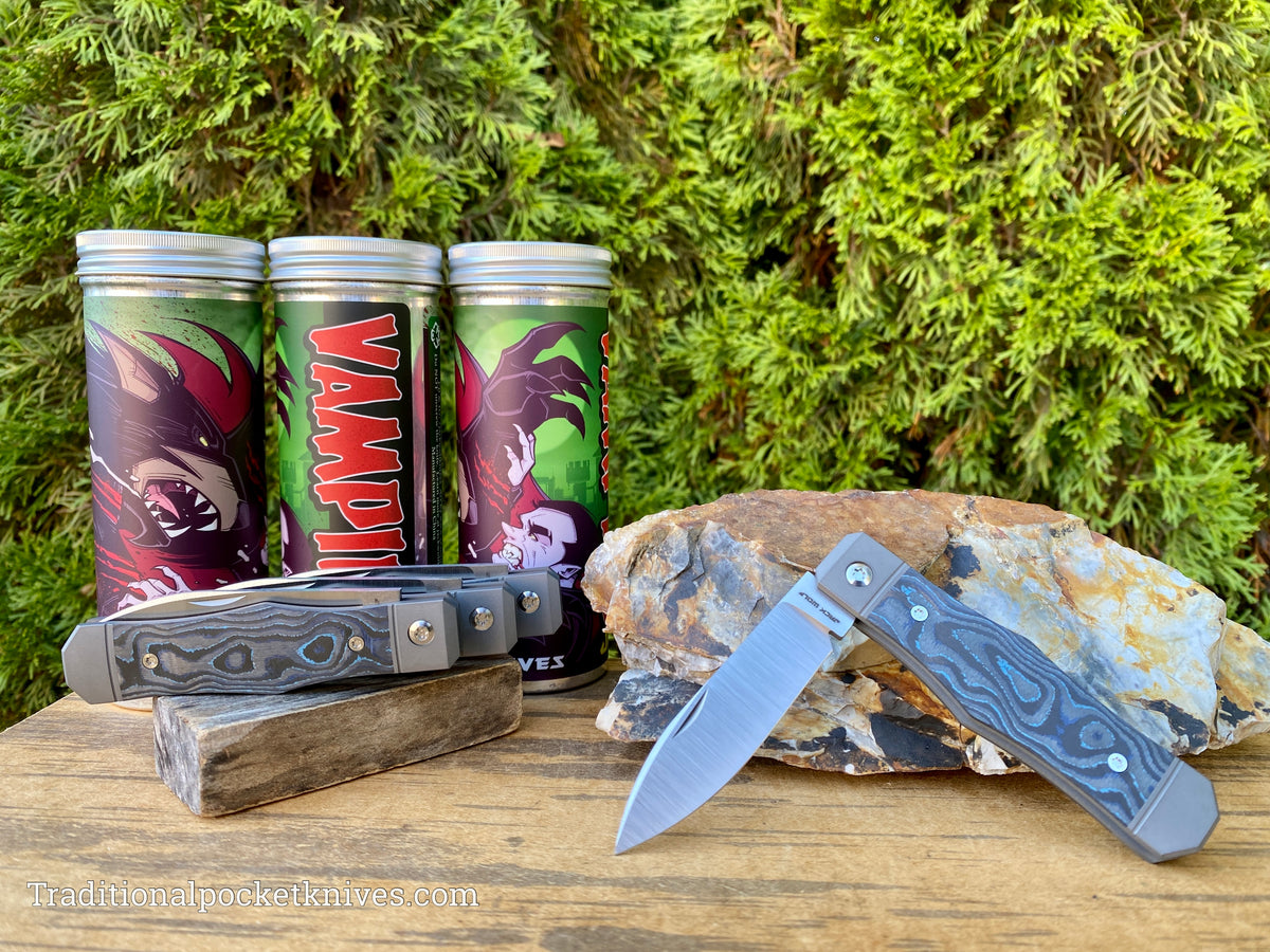 Jack Wolf Knives Vampire Jack CamoCarbon Pacific Blue