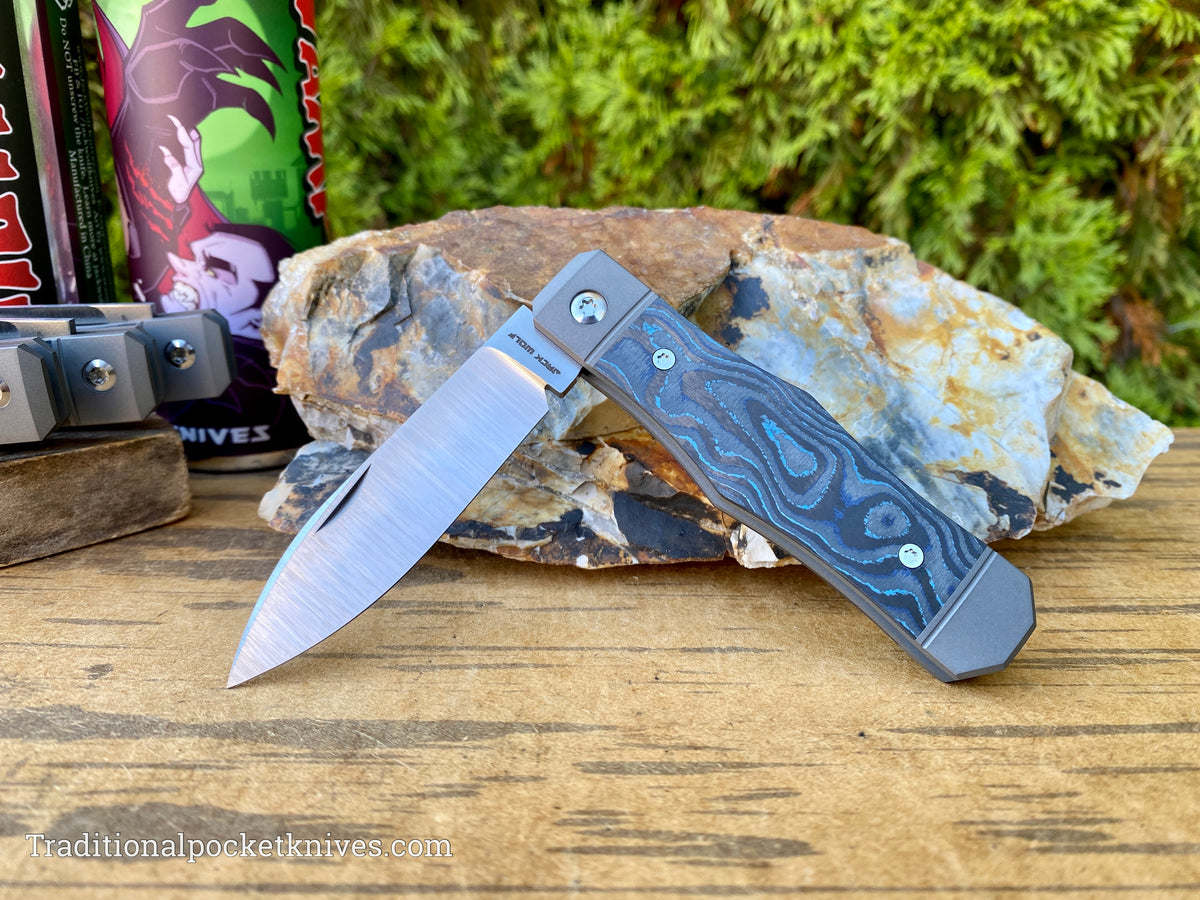 Jack Wolf Knives Vampire Jack CamoCarbon Pacific Blue