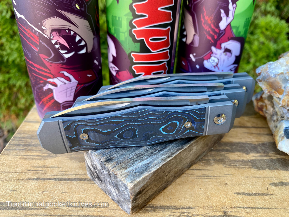 Jack Wolf Knives Vampire Jack CamoCarbon Pacific Blue