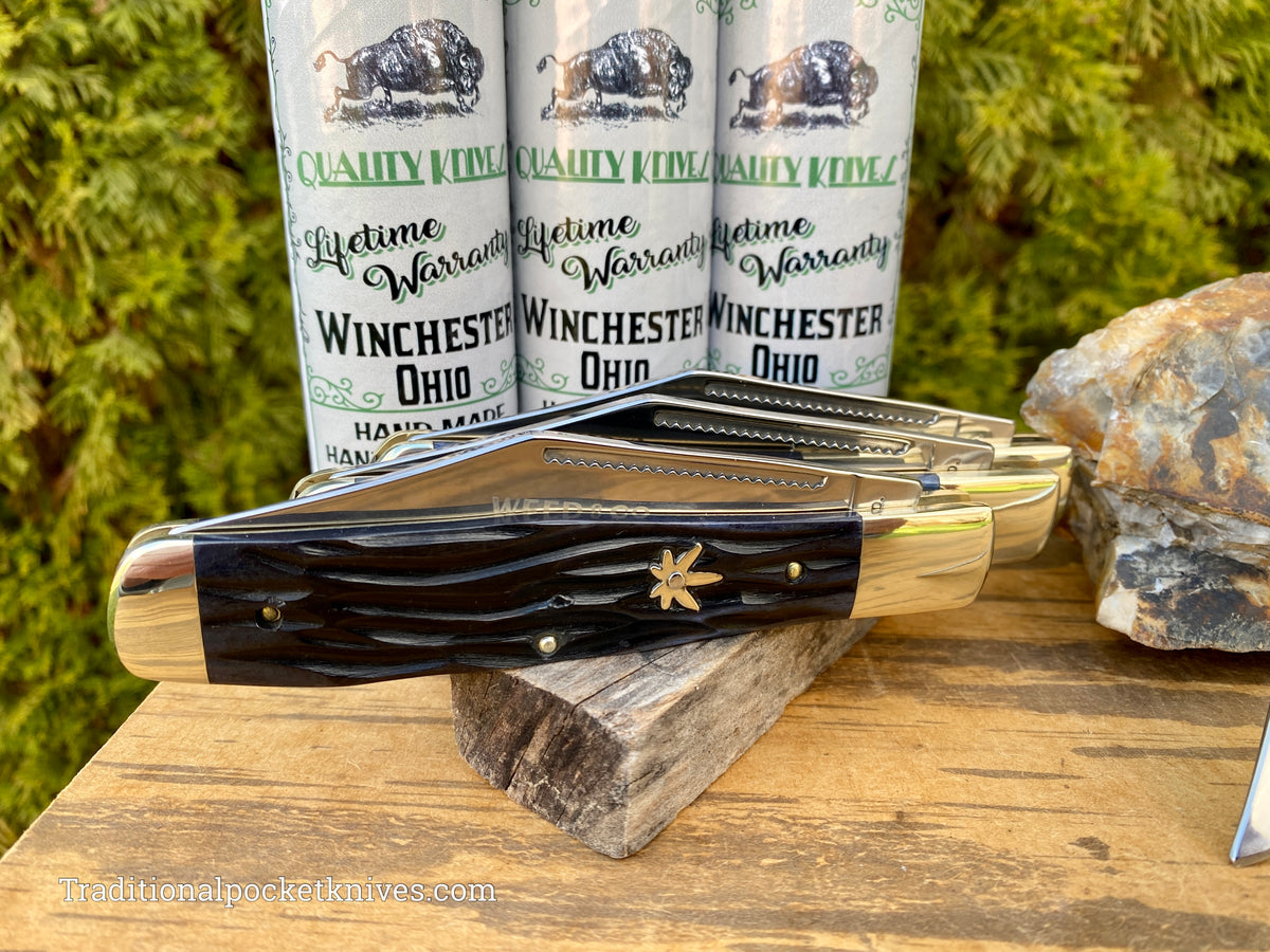 Cooper Cutlery Weed&amp;Co. German Hunter Connoisseur Jigged Black Purple Camel Bone (5100BPCB)