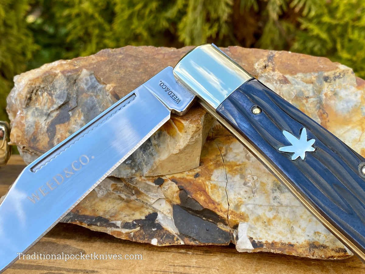 Cooper Cutlery Weed&amp;Co. German Hunter Connoisseur Jigged Black Purple Camel Bone (5100BPCB)