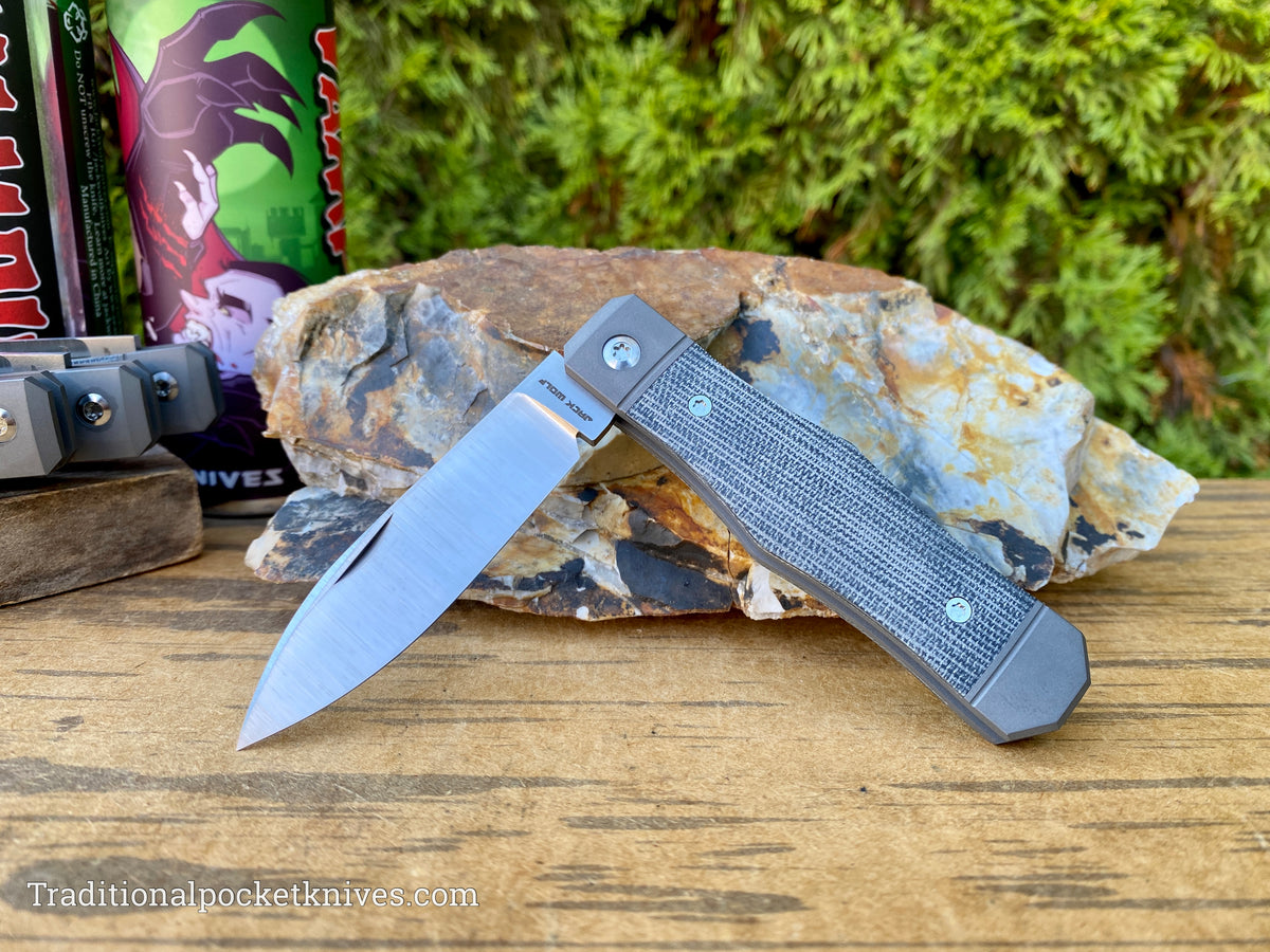 Jack Wolf Knives Vampire Jack Black Canvas Micarta