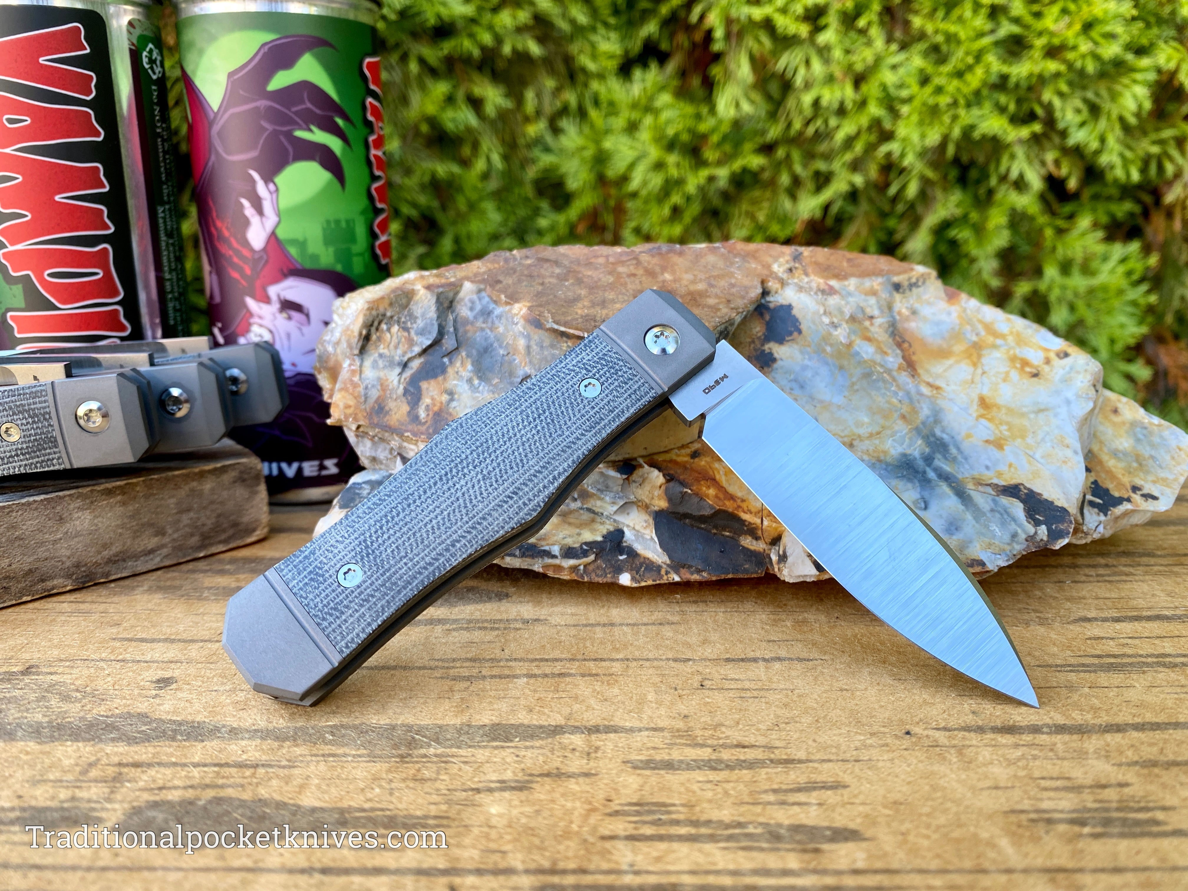 Jack Wolf Knives Vampire Jack Black Canvas Micarta - C. Risner