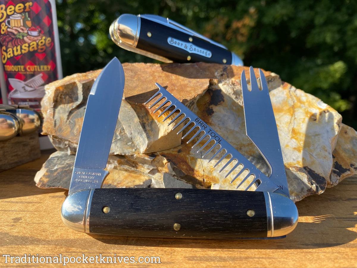 Great Eastern Cutlery #352320 Tidioute Cutlery Beer&amp;Sausage Bar Tool Knife Gabon Ebony Wood