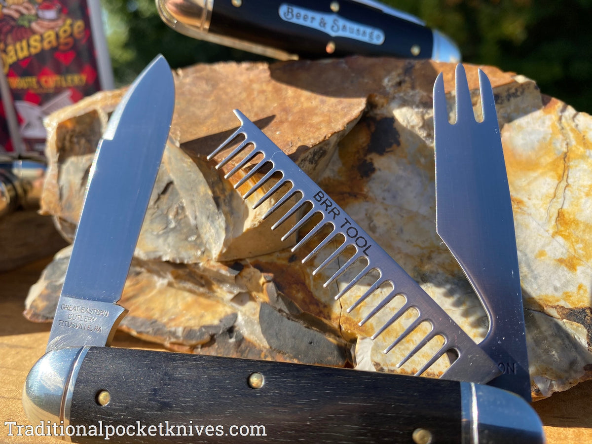 Great Eastern Cutlery #352320 Tidioute Cutlery Beer&amp;Sausage Bar Tool Knife Gabon Ebony Wood