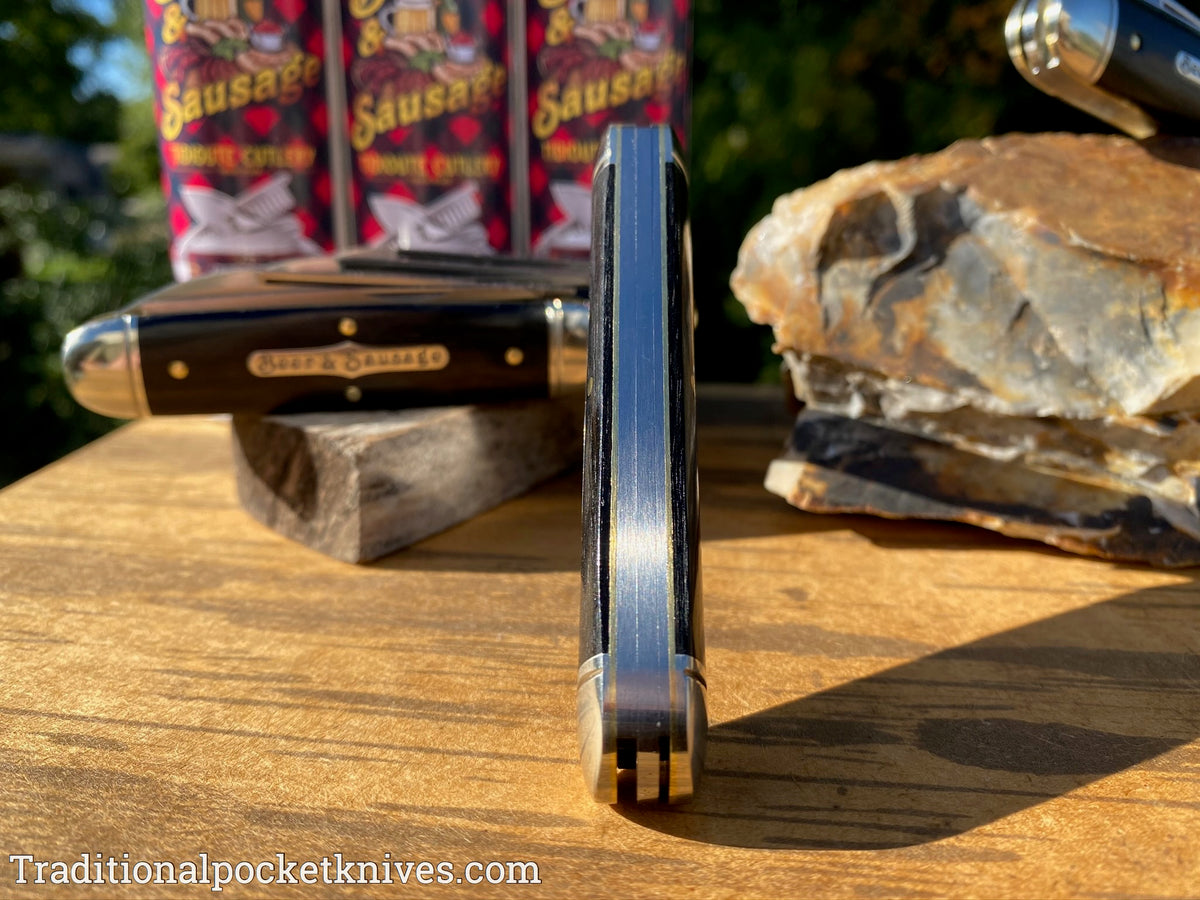 Great Eastern Cutlery #352320 Tidioute Cutlery Beer&amp;Sausage Bar Tool Knife Gabon Ebony Wood