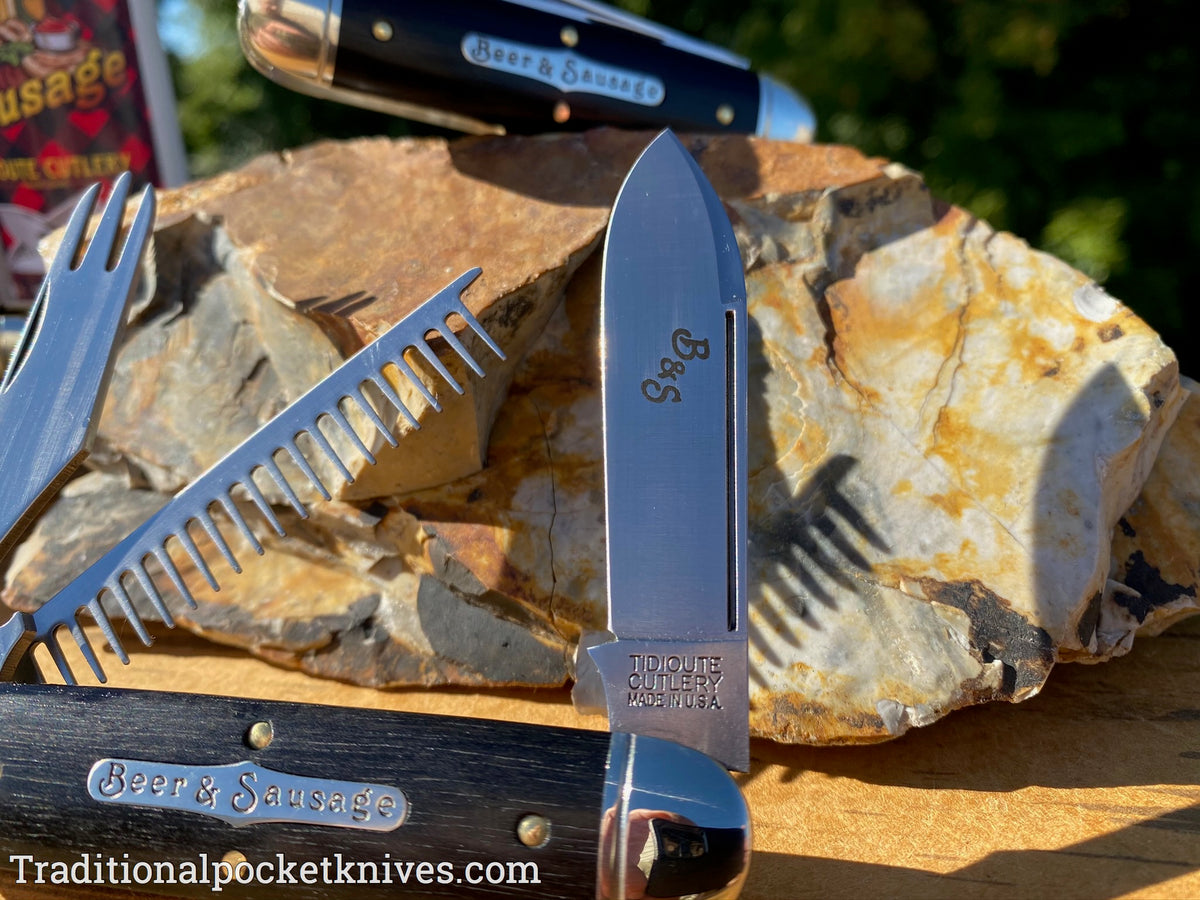 Great Eastern Cutlery #352320 Tidioute Cutlery Beer&amp;Sausage Bar Tool Knife Gabon Ebony Wood
