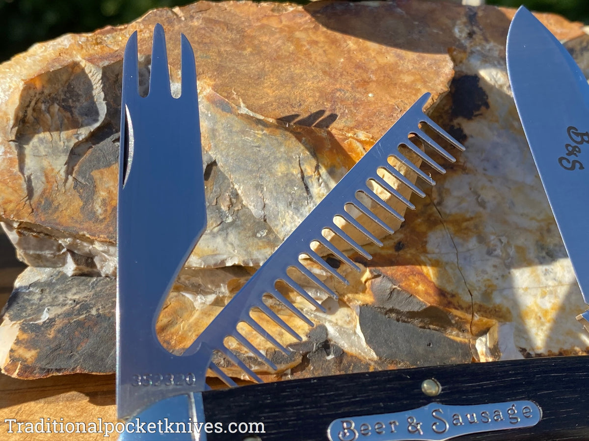 Great Eastern Cutlery #352320 Tidioute Cutlery Beer&amp;Sausage Bar Tool Knife Gabon Ebony Wood