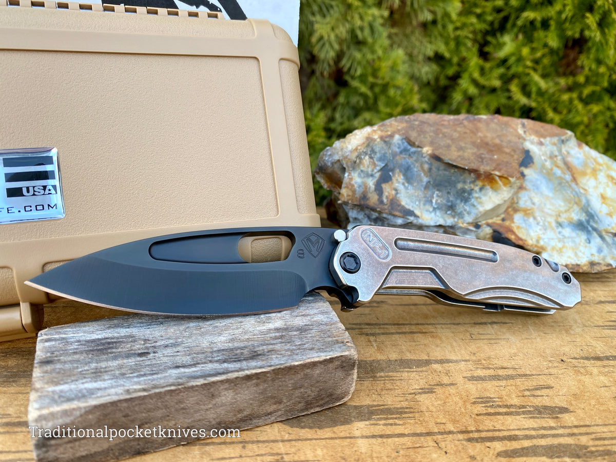 Medford Knives Infraction PVD Drop Point / S35VN / Tumbled Handles / PVD HW / PVD Clip / PVD Breaker