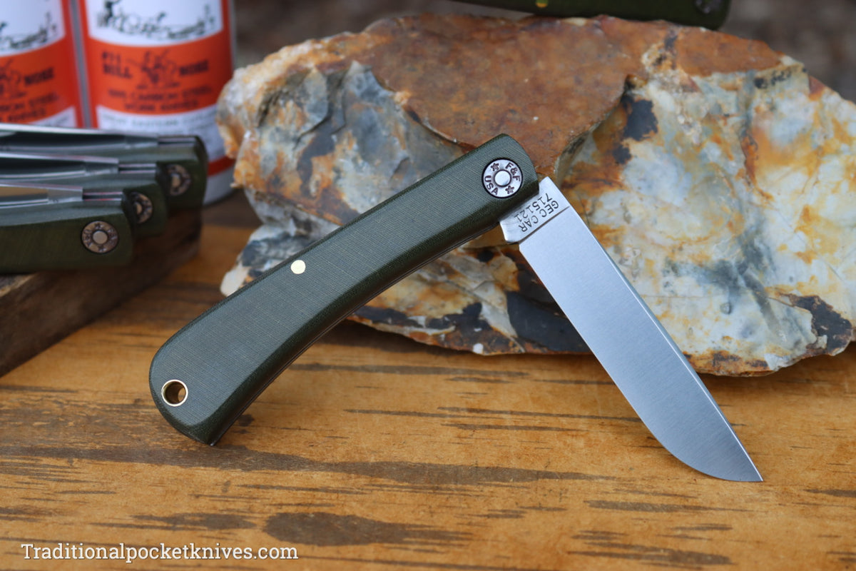 Great Eastern Cutlery #715121 Farm&amp;Field Tool Bull Nose Green Linen Micarta