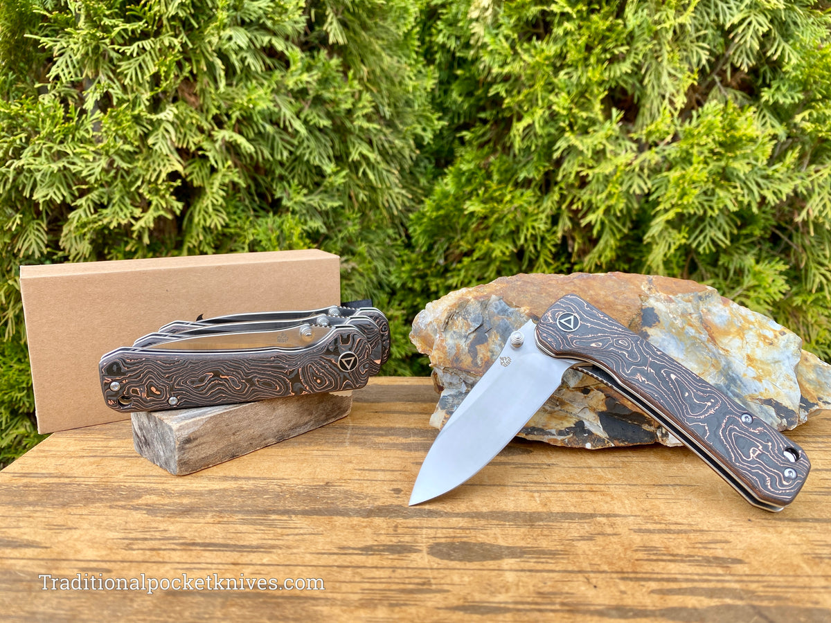 QSP Hawk Knife QS131-T Copper Foil Carbon Fiber S35VN Steel