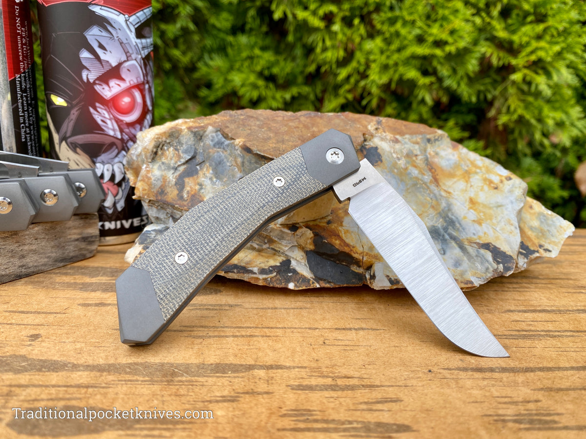 Jack Wolf Knives Cyborg Jack Green Canvas Micarta