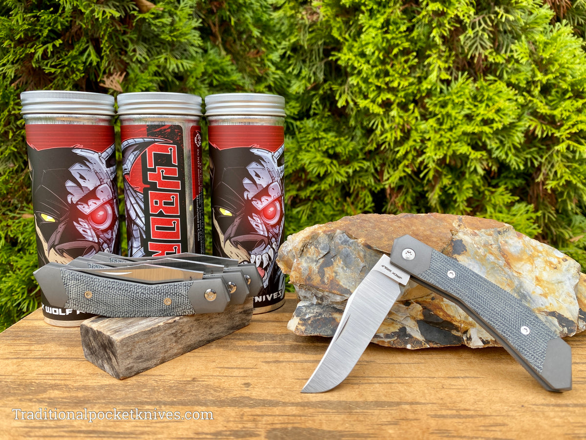 Jack Wolf Knives Cyborg Jack Black Canvas Micarta