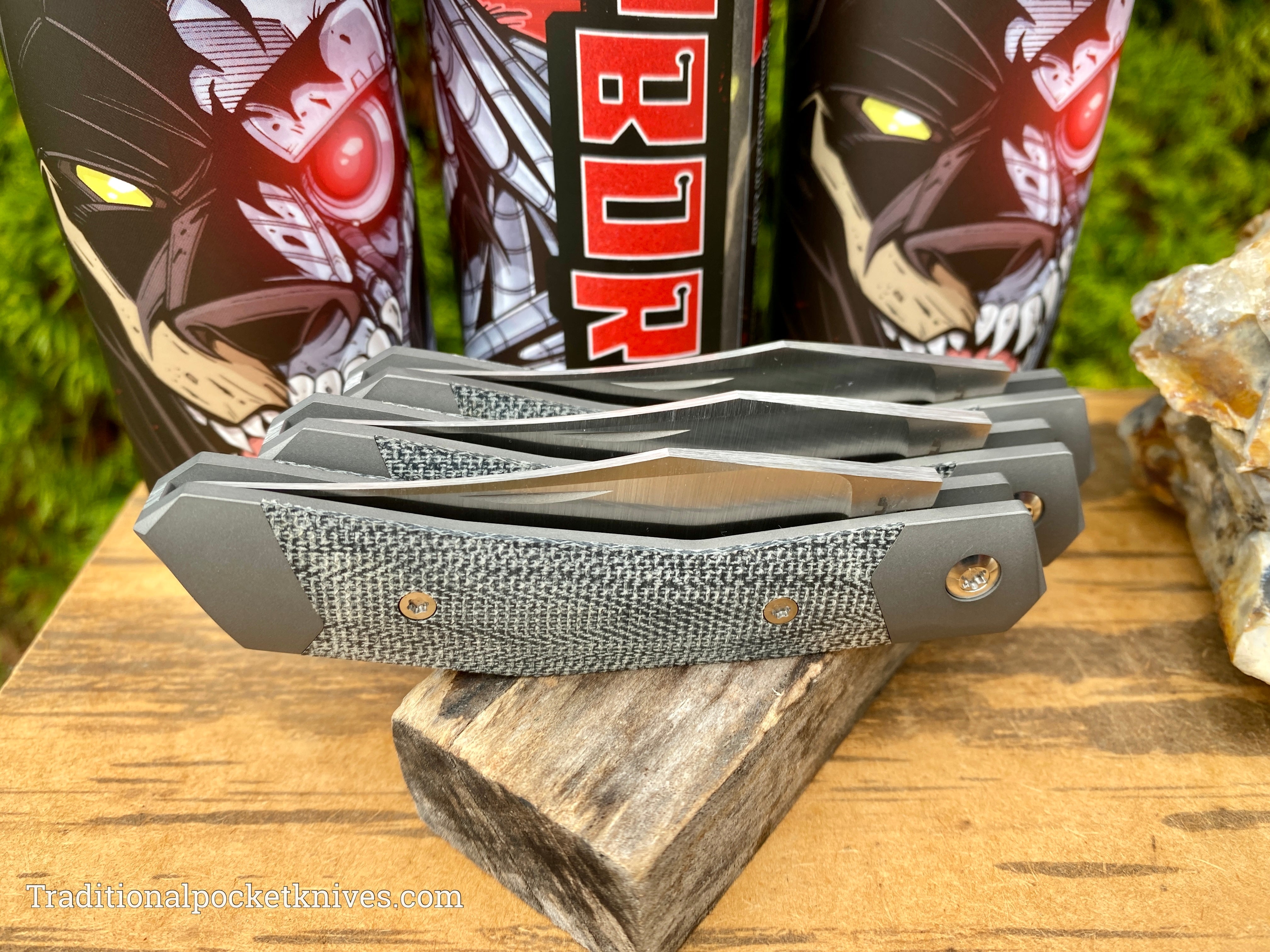 Jack Wolf Knives Cyborg Jack Black Canvas Micarta - C. Risner