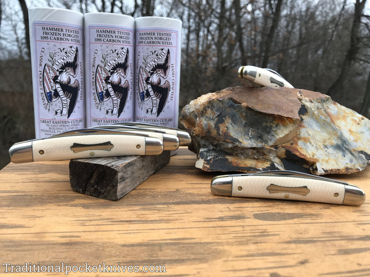 Great Eastern Cutlery #620220 Tidioute Cutlery Easy Pocket Congress Unicorn Ivory Acrylic