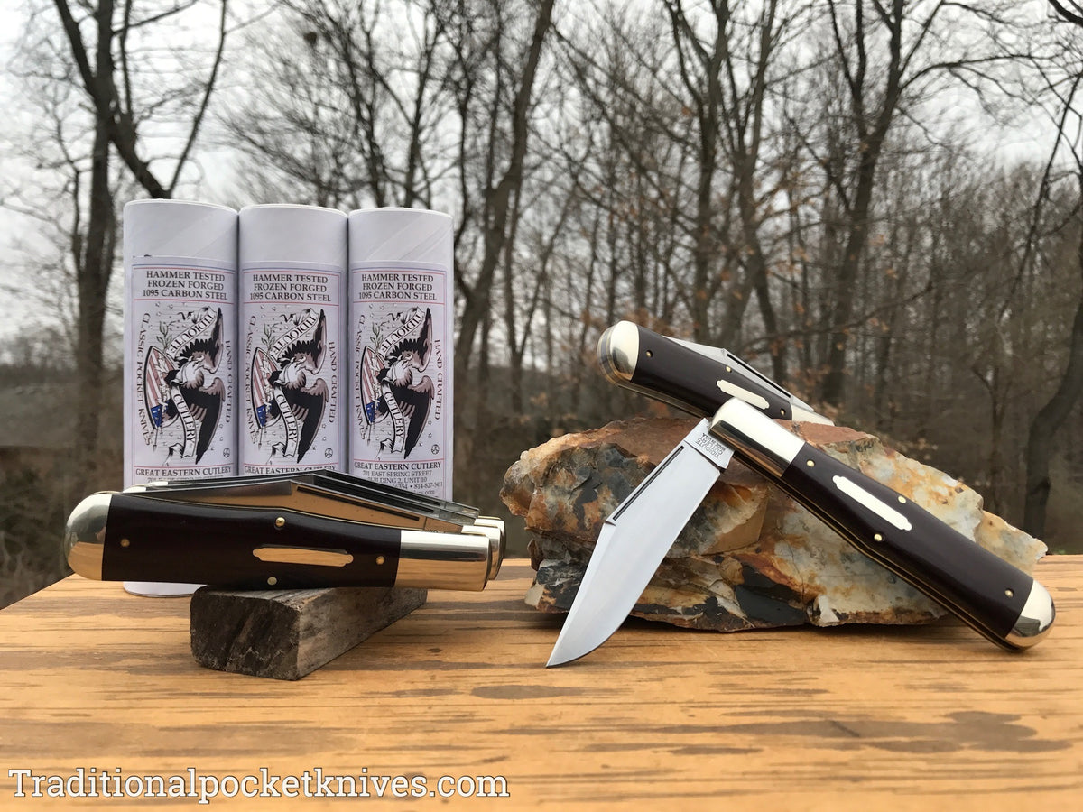 Great Eastern Cutlery #971119 Tidioute Cutlery Allegheny Maroon Linen Micarta