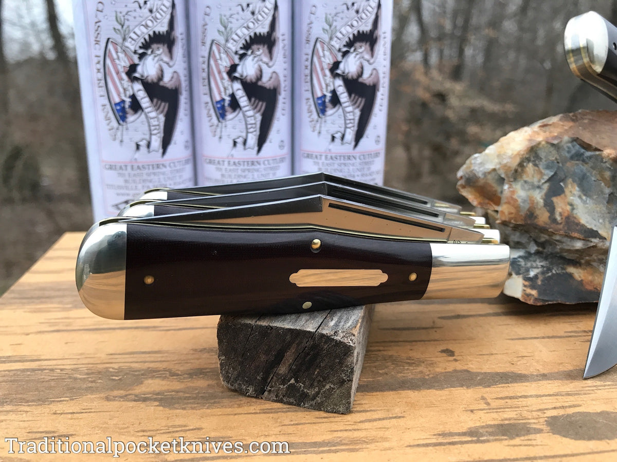 Great Eastern Cutlery #971119 Tidioute Cutlery Allegheny Maroon Linen Micarta