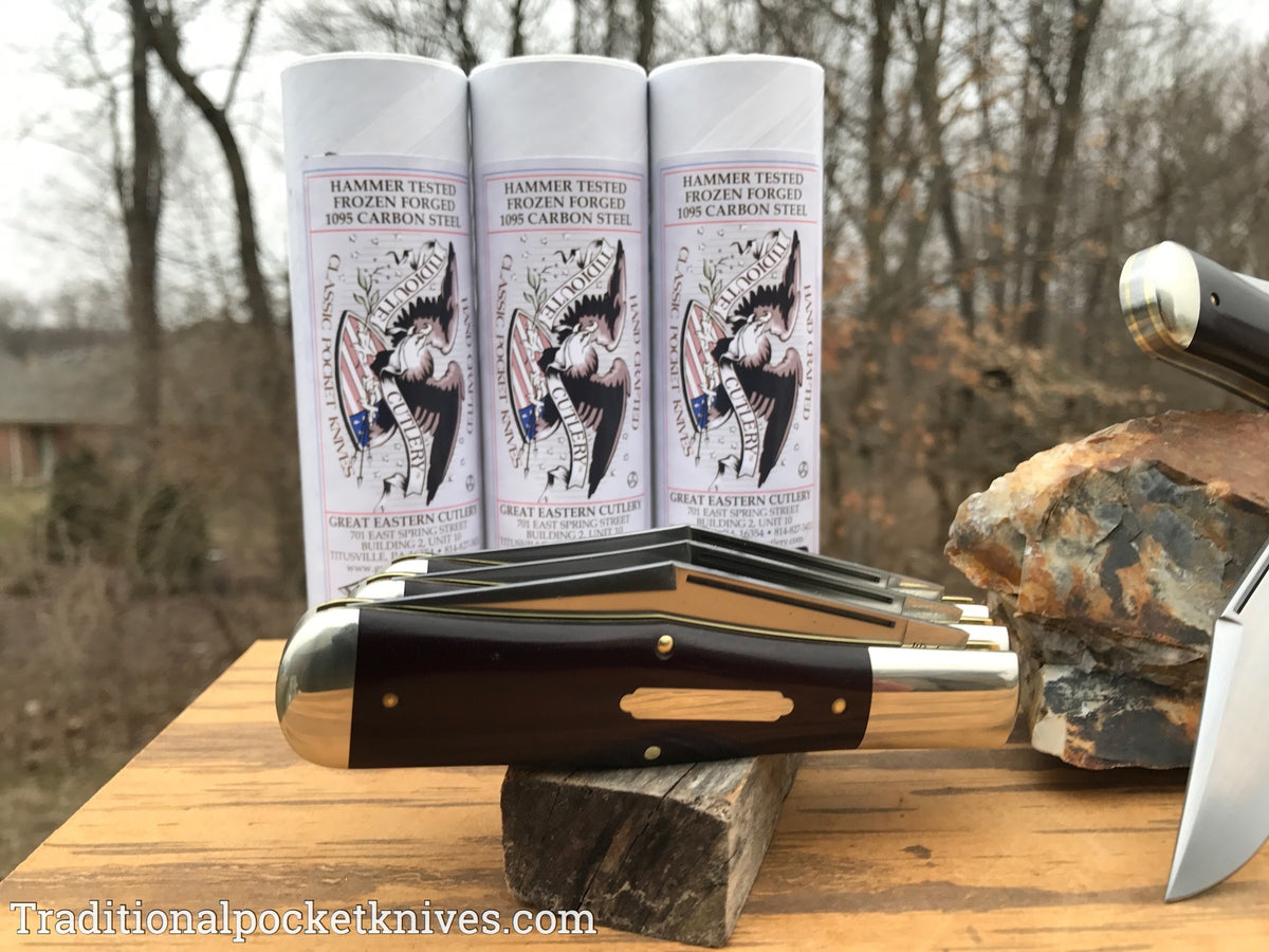 Great Eastern Cutlery #971119 Tidioute Cutlery Allegheny Maroon Linen Micarta