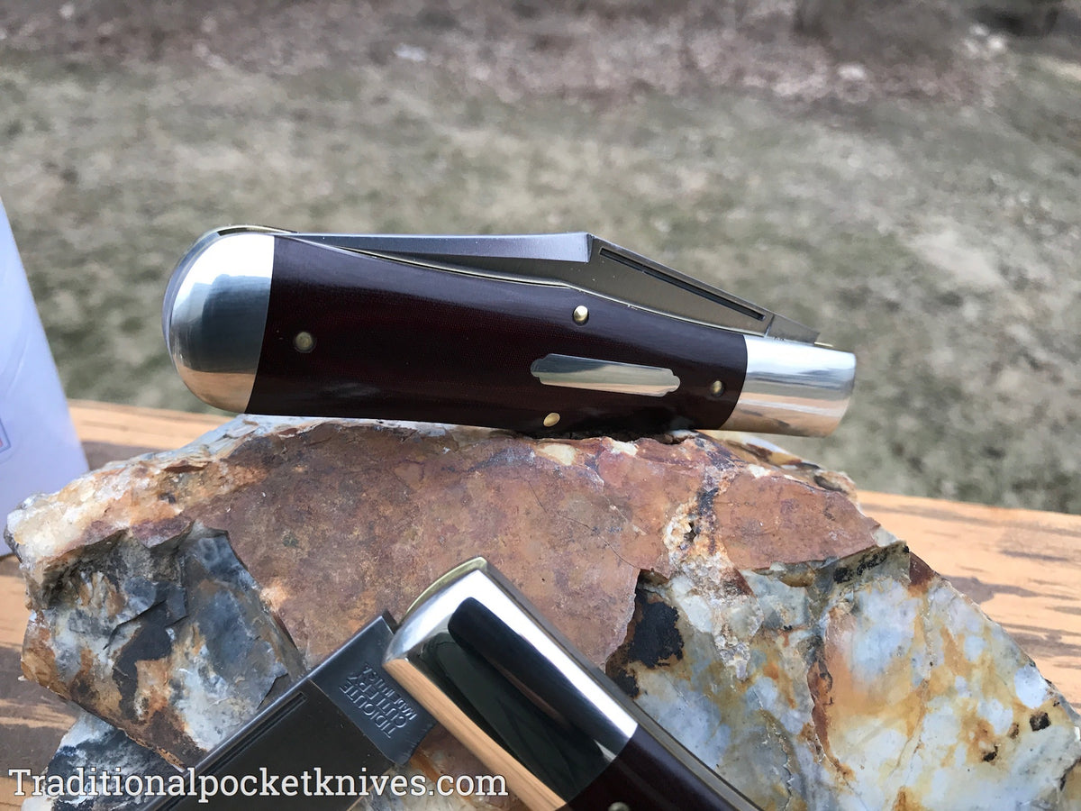 Great Eastern Cutlery #971119 Tidioute Cutlery Allegheny Maroon Linen Micarta