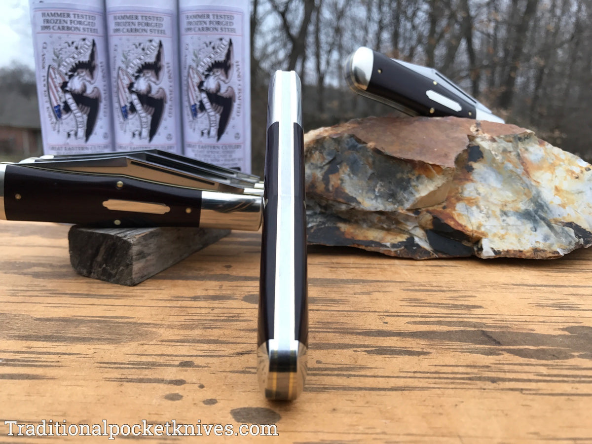 Great Eastern Cutlery #971119 Tidioute Cutlery Allegheny Maroon Linen Micarta