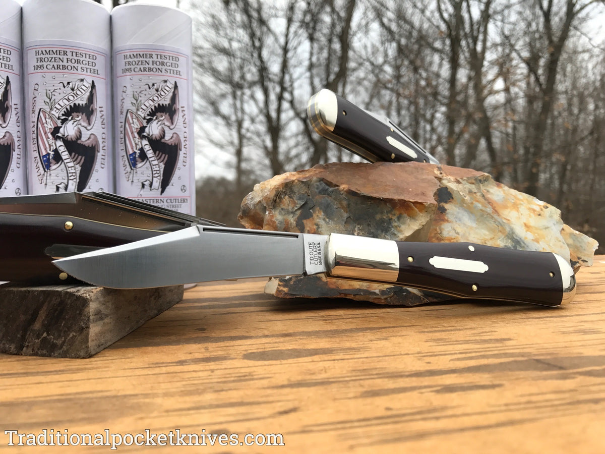 Great Eastern Cutlery #971119 Tidioute Cutlery Allegheny Maroon Linen Micarta