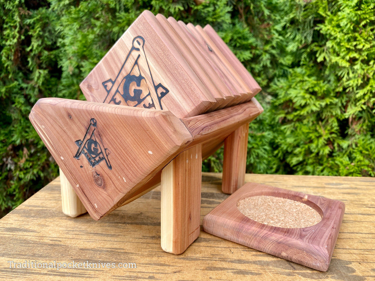Freemason Coasters - Cedar
