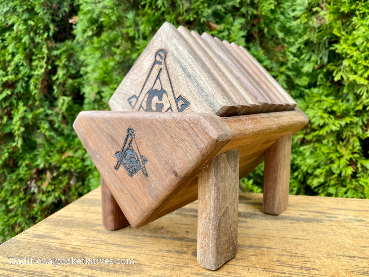 Freemason Coasters - Walnut