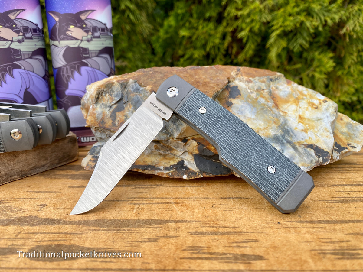 Jack Wolf Knives Sharpshooter Jack Black Canvas Micarta