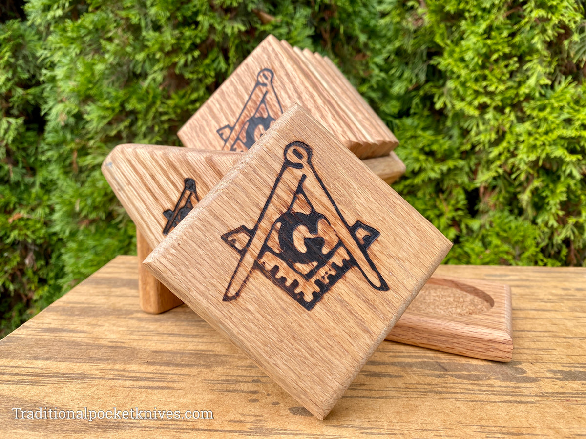 Freemason Coasters - Oak