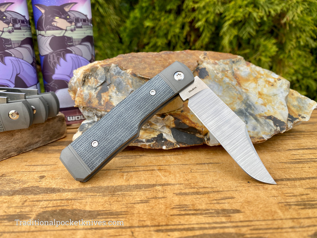 Jack Wolf Knives Sharpshooter Jack Black Canvas Micarta