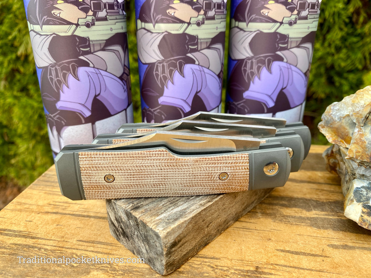 Jack Wolf Knives Sharpshooter Jack Natural Canvas Micarta