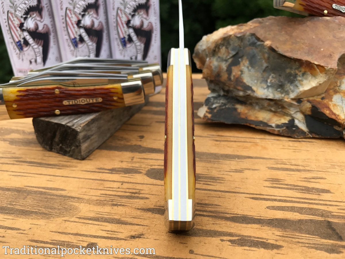 Great Eastern Cutlery #441218 Tidioute Cutlery Buffalo Jack Goldenrod Jigged Bone