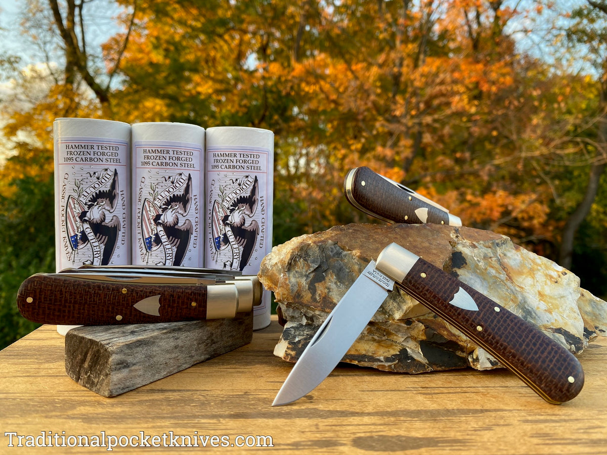 Great Eastern Cutlery #745120 Tidioute Cutlery Mustang Brown Burlap Micarta