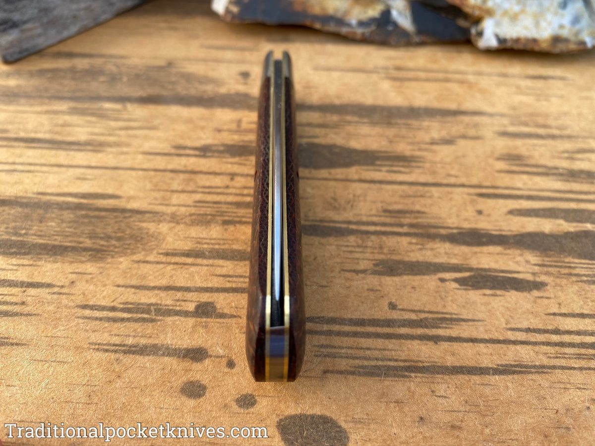 Great Eastern Cutlery #745120 Tidioute Cutlery Mustang Brown Burlap Micarta