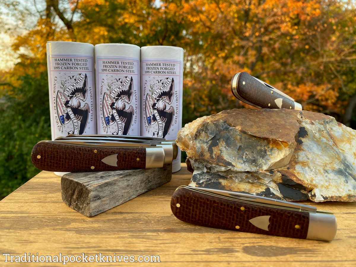 Great Eastern Cutlery #745120 Tidioute Cutlery Mustang Brown Burlap Micarta