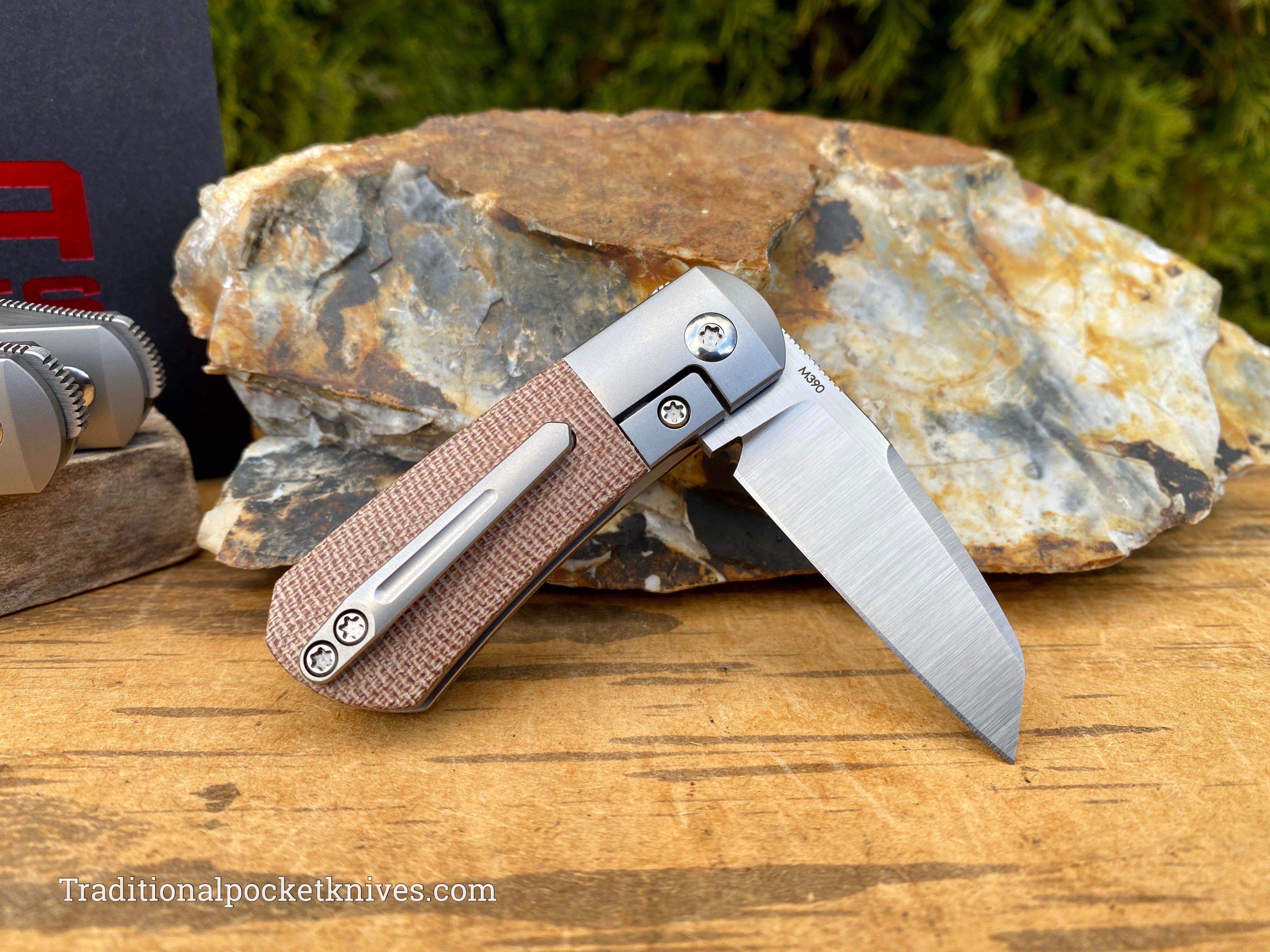 Pena Knives X Series Micro Apache Front Flipper Brown Canvas