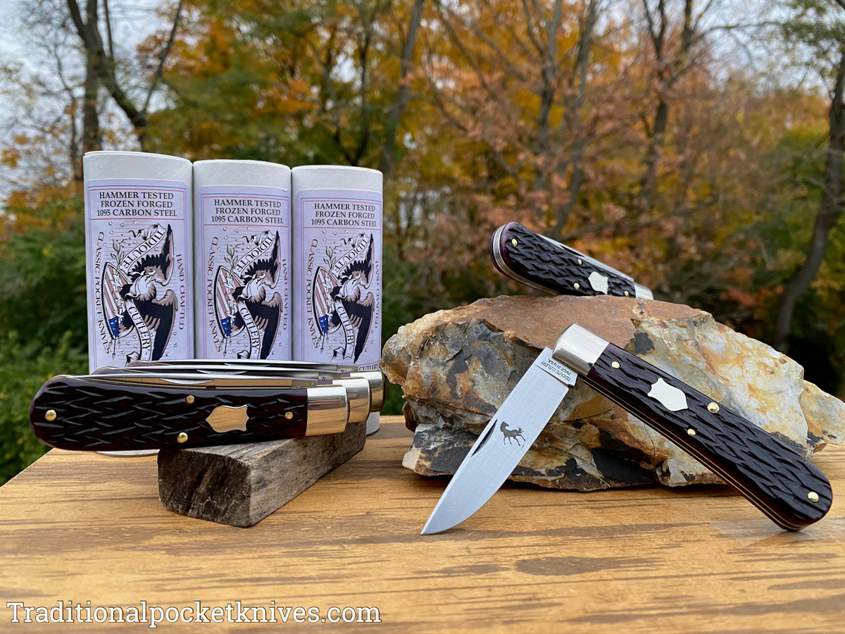 Great Eastern Cutlery #745120 Tidioute Cutlery Mustang Black Plum Jigged Bone