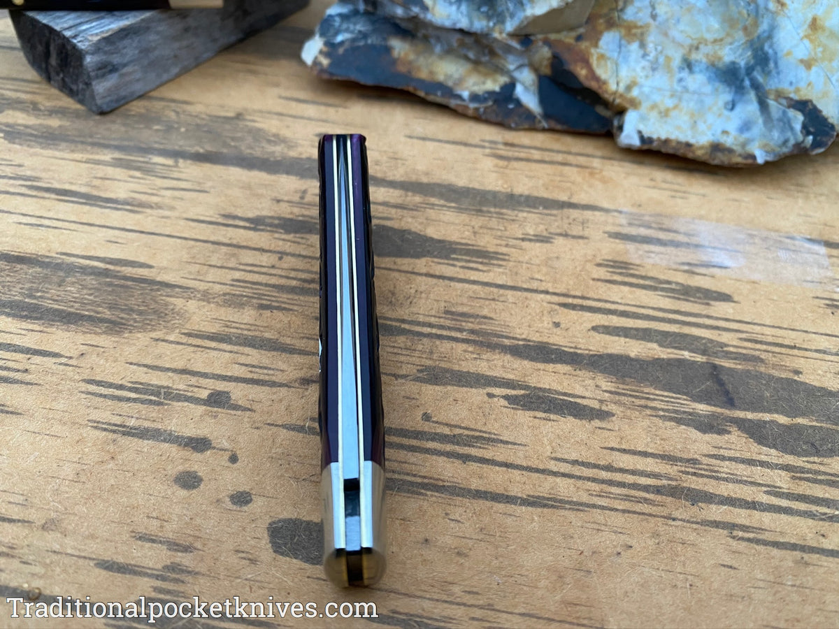 Great Eastern Cutlery #745120 Tidioute Cutlery Mustang Black Plum Jigged Bone