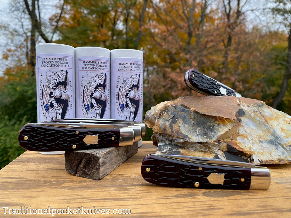 Great Eastern Cutlery #745120 Tidioute Cutlery Mustang Black Plum Jigged Bone