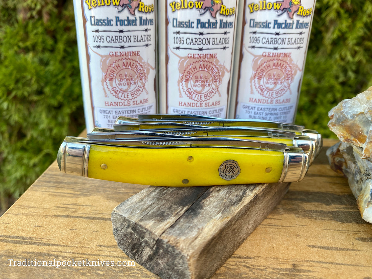 Great Eastern Cutlery #818222 Northfield UNXLD Coon Skinner Smooth Yellow Rose Bone