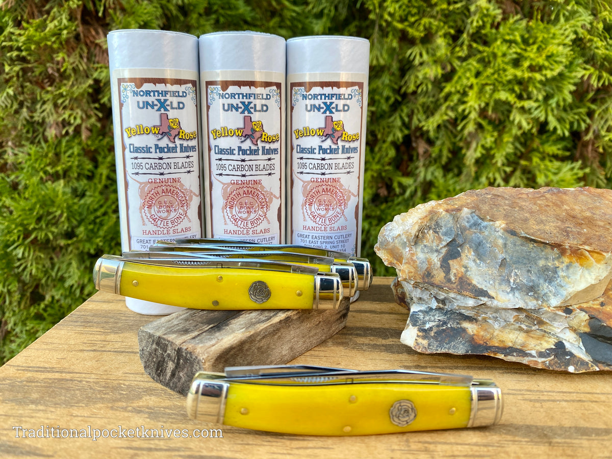 Great Eastern Cutlery #818222 Northfield UNXLD Coon Skinner Smooth Yellow Rose Bone