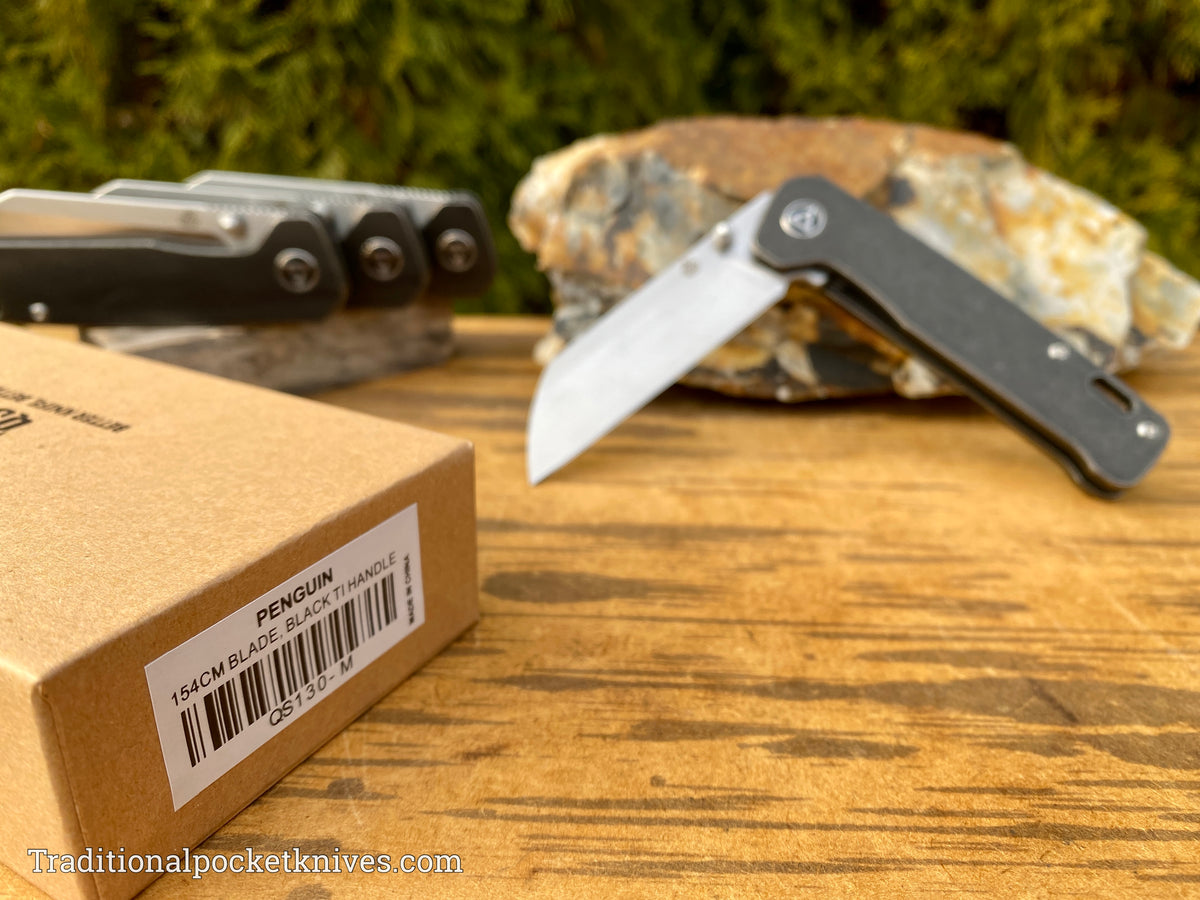 QSP Penguin Knife QS130-M Black Titanium 154CM